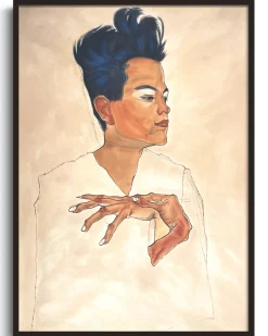 Clearance Autoportrait aux mains jointes sur la poitrine - Egon Schiele Schiele