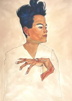 Clearance Autoportrait aux mains jointes sur la poitrine - Egon Schiele Schiele