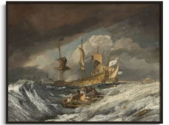 Cheap Bateaux transportant des ancres aux hommes de guerre hollandais - William Turner Turner