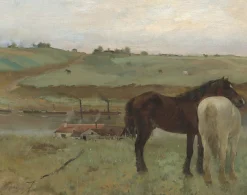 Hot Chevaux dans une prairie - Edgar Degas Degas