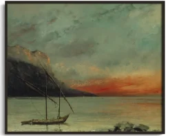 Store Coucher de soleil sur le Léman - Gustave Courbet Courbet