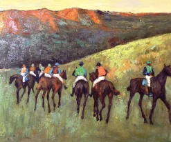 Cheap Course de chevaux dans un paysage - Edgar Degas Degas