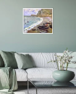 Store Etretat : la plage et la porte d'Amont - Claude Monet Monet