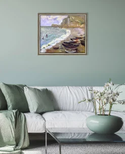 Store Etretat : la plage et la porte d'Amont - Claude Monet Monet