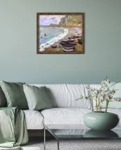 Store Etretat : la plage et la porte d'Amont - Claude Monet Monet