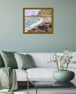Store Etretat : la plage et la porte d'Amont - Claude Monet Monet