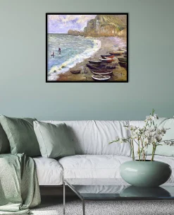 Store Etretat : la plage et la porte d'Amont - Claude Monet Monet