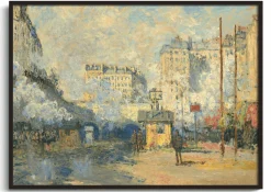 New Extérieur de la gare Saint-Lazare, effet de soleil - Claude Monet Monet