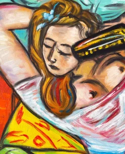 Store Femme à la mandoline en jaune et rouge – Max Beckmann Beckmann