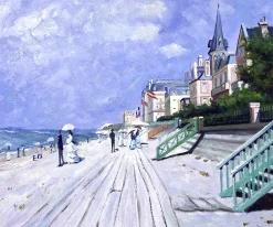 Sale La promenade à Trouville - Claude Monet Monet