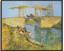 Fashion Le pont Langlois avec des lavandières - Vincent Van Gogh Van Gogh