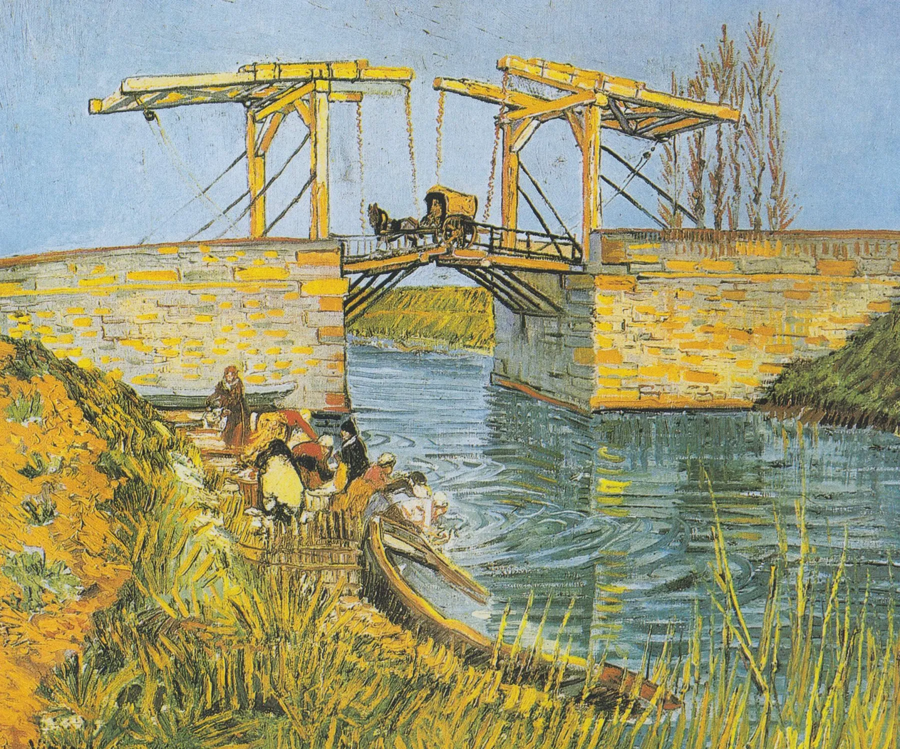 Fashion Le pont Langlois avec des lavandières - Vincent Van Gogh Van Gogh