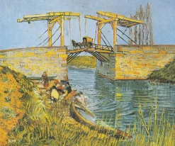 Fashion Le pont Langlois avec des lavandières - Vincent Van Gogh Van Gogh