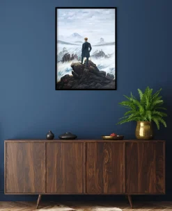 Store Le Voyageur contemplant une mer de nuages - Caspar David Friedrich Friedrich