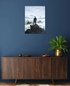 Store Le Voyageur contemplant une mer de nuages - Caspar David Friedrich Friedrich