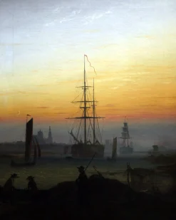 Clearance Navires dans le port de Greifswald - Caspar David Friedrich Friedrich