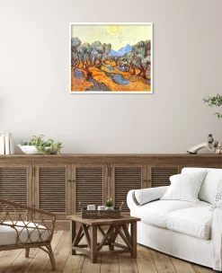 Best Oliviers avec ciel jaune et soleil - Vincent Van Gogh Van Gogh