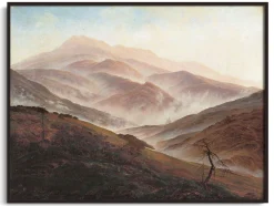 Online Paysage de montagnes géantes avec brouillard levant - Caspar David Friedrich Friedrich