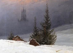 Fashion Paysage d'hiver avec une église - Caspar David Friedrich Friedrich