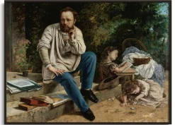 Online Pierre Joseph Proudhon et ses enfants en 1853 - Gustave Courbet Courbet