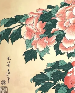 Fashion Pivoines et papillons - Hokusai Hokusai