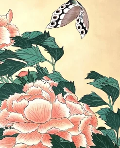 Fashion Pivoines et papillons - Hokusai Hokusai