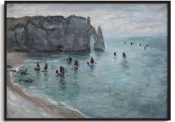 Clearance Étretat, la porte d'Aval: bateaux de pêche sortant du port - Claude Monet Monet