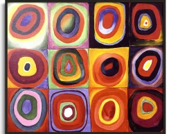 Outlet Étude de couleurs, carrés avec cercles concentriques - Vassily Kandinsky Kandinsky