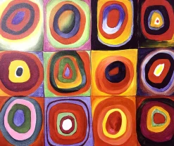 Outlet Étude de couleurs, carrés avec cercles concentriques - Vassily Kandinsky Kandinsky