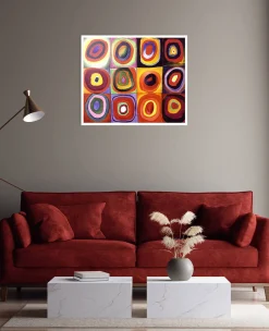Outlet Étude de couleurs, carrés avec cercles concentriques - Vassily Kandinsky Kandinsky