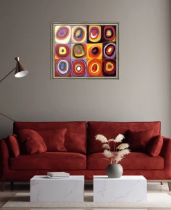 Outlet Étude de couleurs, carrés avec cercles concentriques - Vassily Kandinsky Kandinsky