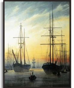 New Vue d'un port - Caspar David Friedrich Friedrich