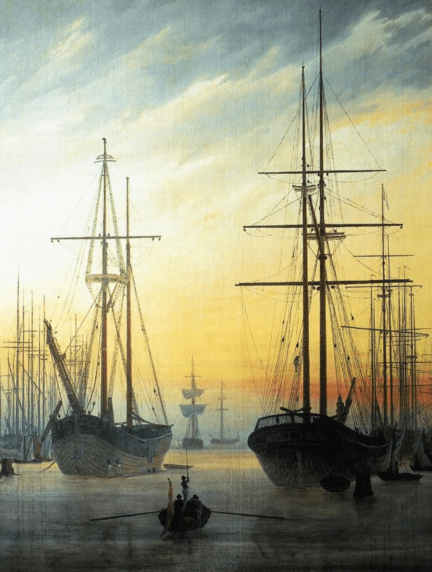 New Vue d'un port - Caspar David Friedrich Friedrich