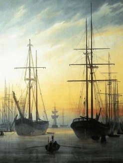 New Vue d'un port - Caspar David Friedrich Friedrich