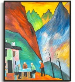 New Wirtschaft vor Gebirgslandschaft - Marianne von Werefkin Von Werefkin