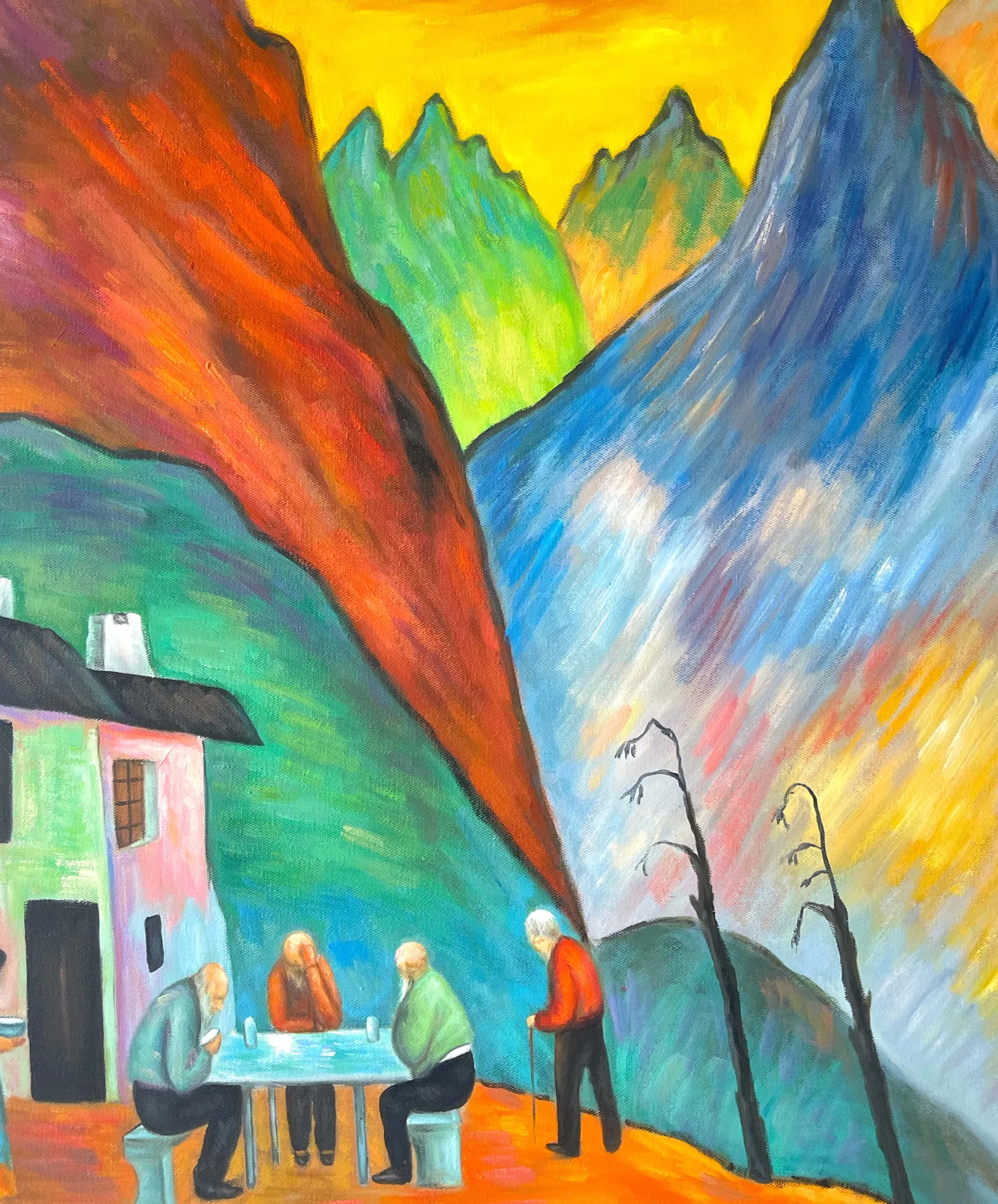 New Wirtschaft vor Gebirgslandschaft - Marianne von Werefkin Von Werefkin